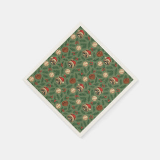 Guardanapo De Papel Christmas Baseball Raccoon Pattern Napkins