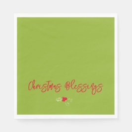Guardanapo De Papel Christmas Blessings Holly Festive Holiday Faith