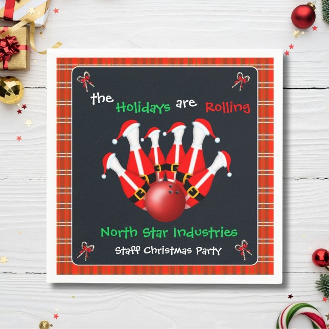 Guardanapo De Papel Christmas Bowling Holiday Party (Criador carregado)