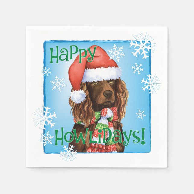 Guardanapo De Papel Christmas Boykin Spaniel (Frente)
