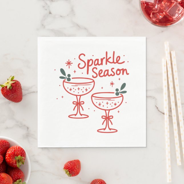 Guardanapo De Papel Christmas Cocktails Sparkle Season  (Insitu)