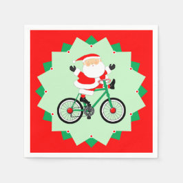 Guardanapo De Papel Christmas Cyclist Holiday Biking Party