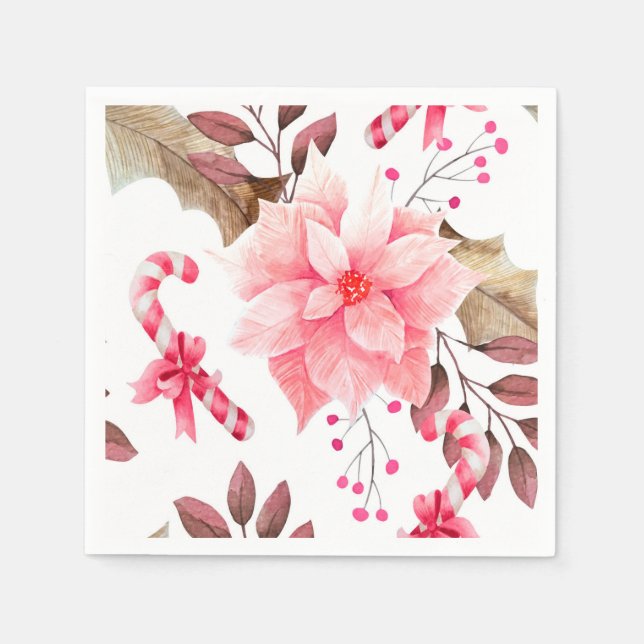 Guardanapo De Papel Christmas Floral (Frente)