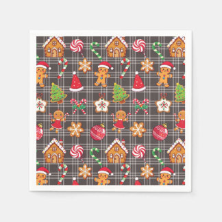 Guardanapo De Papel Christmas Gingerbread Cookies Print Party Napkins