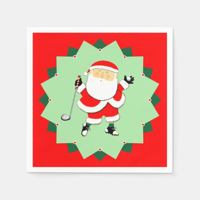 Guardanapo De Papel Christmas Holiday Golf Party (Frente)
