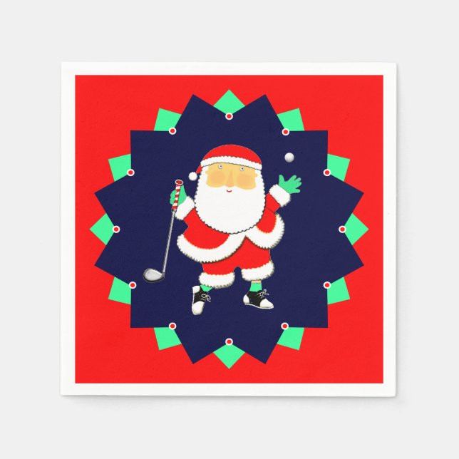 Guardanapo De Papel Christmas Holiday Golf Party (Frente)