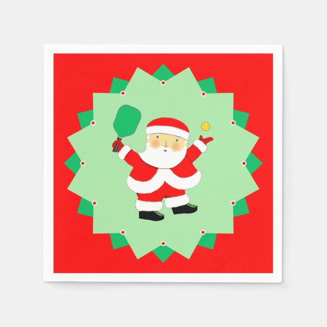Guardanapo De Papel Christmas Holiday Pickleball Party (Frente)