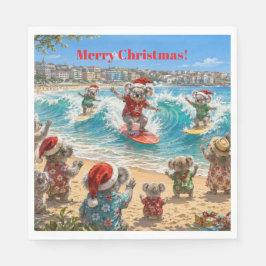 Guardanapo De Papel Christmas Koalas Surfing Bondi Beach