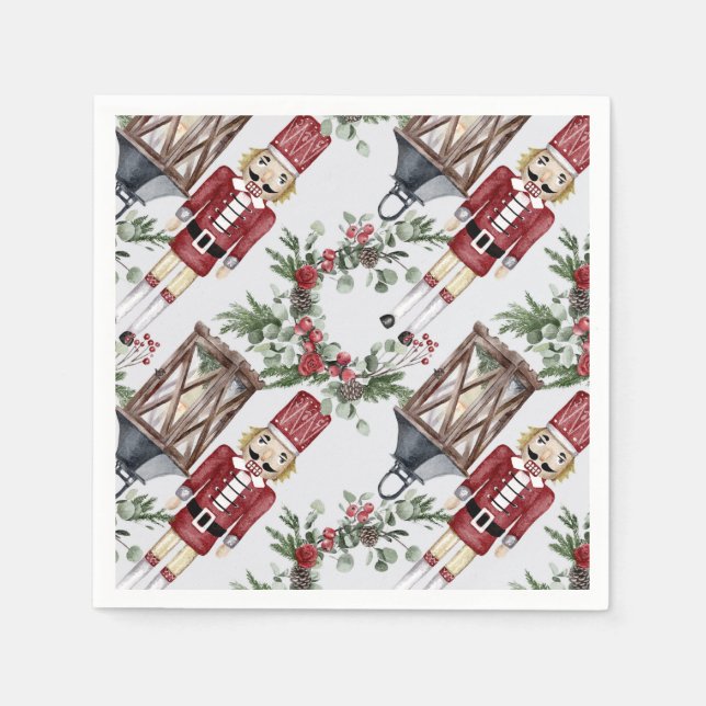 Guardanapo De Papel Christmas nutcrackers and lanterns (Frente)