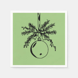 Guardanapo De Papel Christmas ornament with bow and pine branch