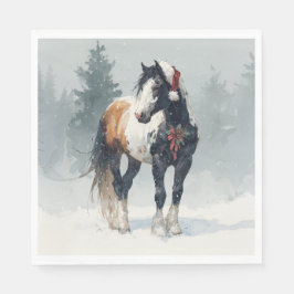 Guardanapo De Papel Christmas Paper Napkin / Beautiful Paint Horse 