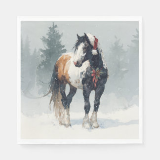 Guardanapo De Papel Christmas Paper Napkin / Beautiful Paint Horse 
