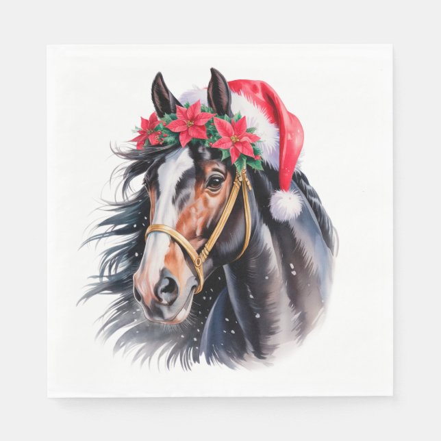Guardanapo De Papel Christmas Paper Napkin / beautiful Paint horse (Frente)