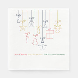 Guardanapo De Papel Christmas Paper Napkin with Jewel Tones & Metallic