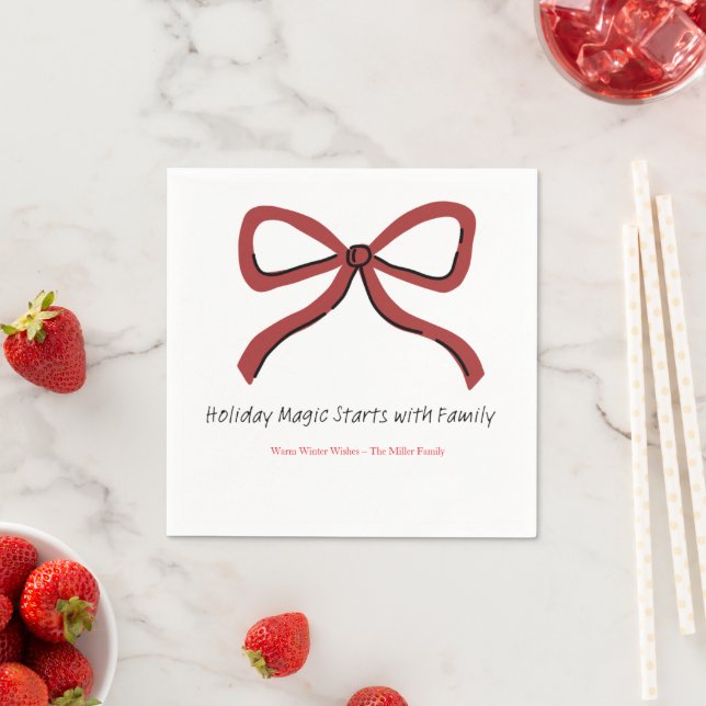 Guardanapo De Papel Christmas Paper Napkin with Trees & Hearts (Insitu)