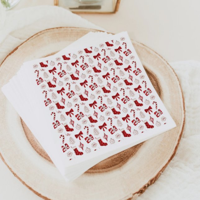 Guardanapo De Papel Christmas Paper Napkins Holiday Napkins Red Bow (Criador carregado)