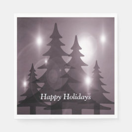 Guardanapo De Papel Christmas Party Pink Trees Holiday Winter Elegant