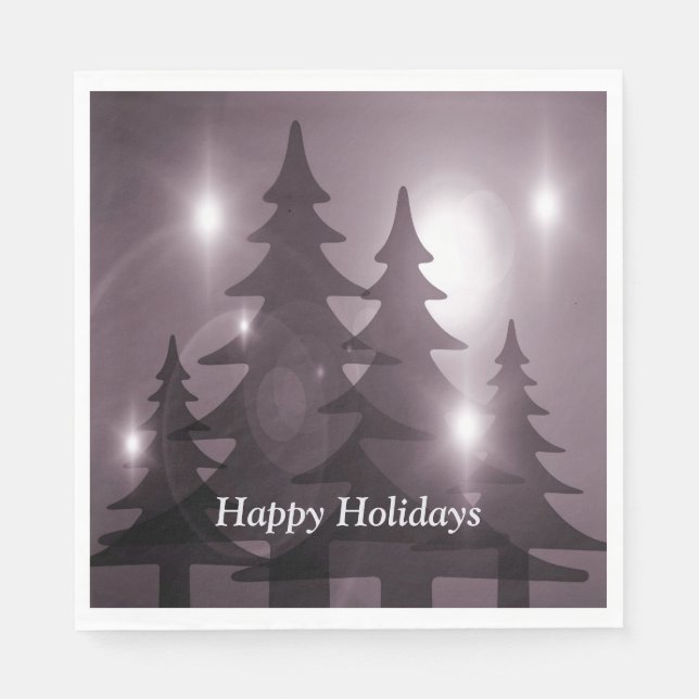 Guardanapo De Papel Christmas Party Pink Trees Holiday Winter Elegant (Frente)