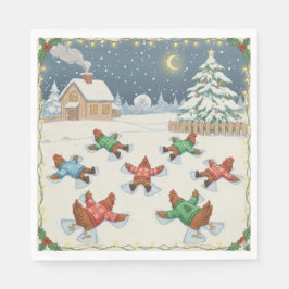 Guardanapo De Papel Christmas Poultry in Motion, Napkins