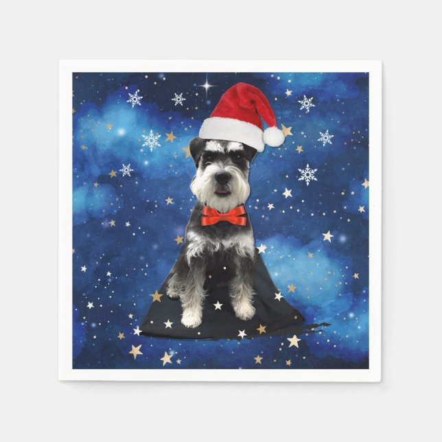 Guardanapo De Papel Christmas Schnauzer (Frente)