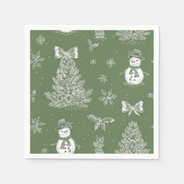 Guardanapo De Papel Christmas toile napkins (Frente)