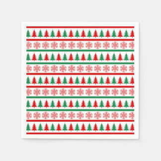 Guardanapo De Papel Christmas Trees and Snowflakes Print Paper Napkins