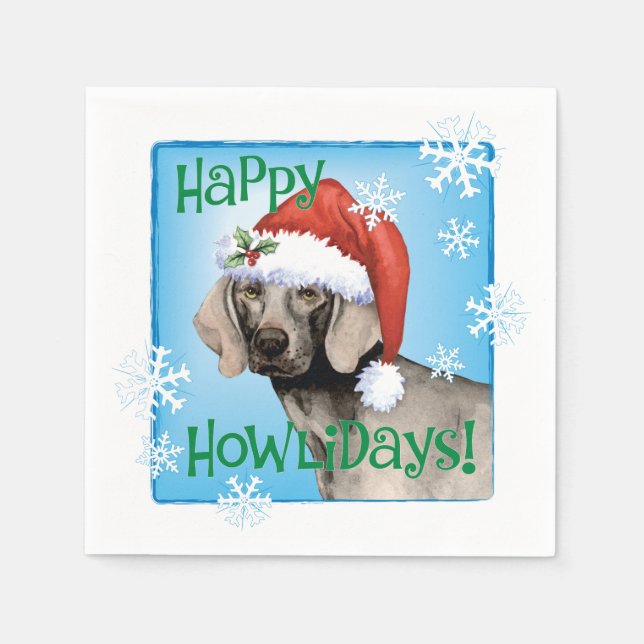 Guardanapo De Papel Christmas Weimaraner Napkins (Frente)