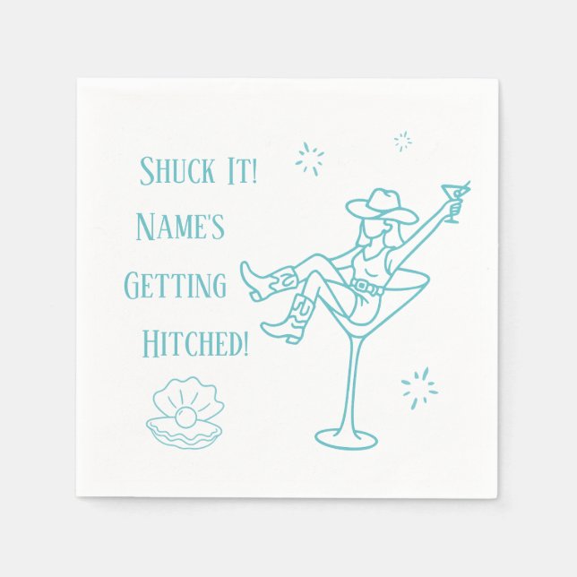 Guardanapo De Papel Chupa! Cowgirl Costeira Bachelorette Napkins (Frente)