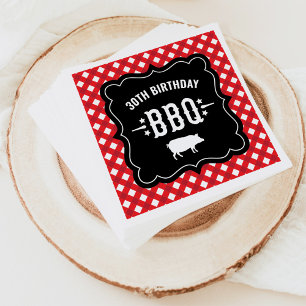 Guardanapo De Papel Churrasco de Xadrez Rustic Red Gingham