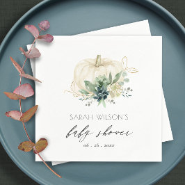 Guardanapo De Papel Chuva Azul Verde Suculento Abóbora Baby Shower