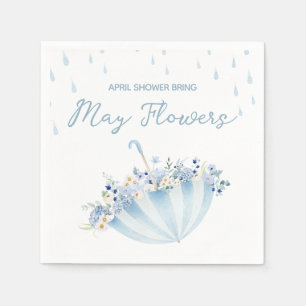 Guardanapo De Papel Chuva de Abril Traz Flores de Maio Chá de Bebê