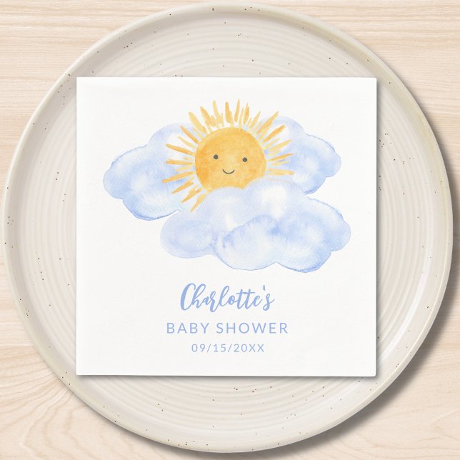Guardanapo De Papel Chuva de Amor Festa de Bebê Menino (Criador carregado)