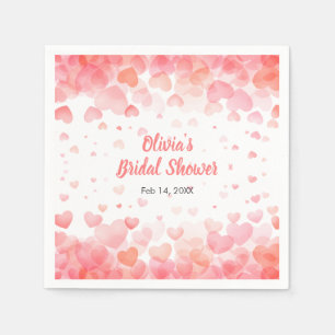 Guardanapo De Papel Chuva de Amor Rosa e Vermelho para Chá de Noiva 