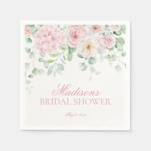 Guardanapo De Papel Chuva de Amor Rosa em Flor Hydrangea Chá de Noiva