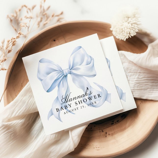 Guardanapo De Papel Chuva de Azul Bebê Coquette Bow (Criador carregado)