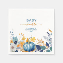Chuva de balas para bebê menino abóbora azul