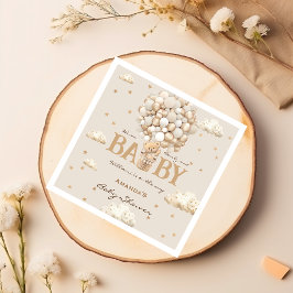 Guardanapo De Papel Chuva de Balões Boho Neutro Baby Shower