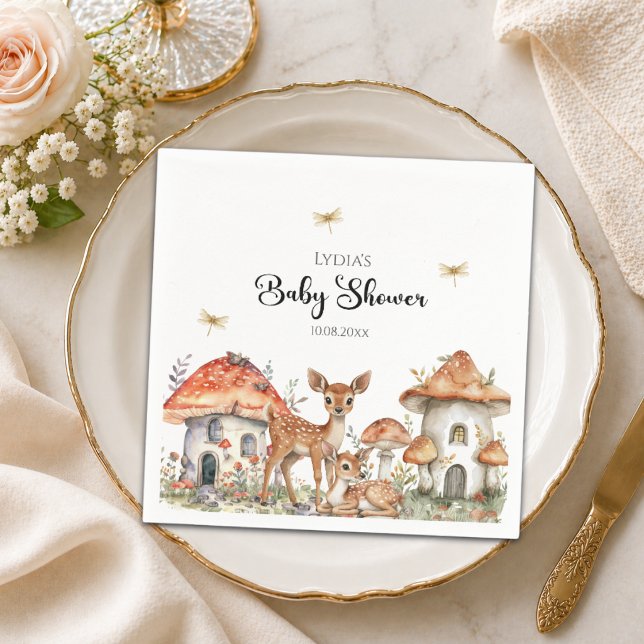 Guardanapo De Papel Chuva de Bebê Animais da Floresta Boho (Criador carregado)