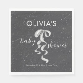 Guardanapo De Papel Chuva de Bebê Arco de Prata Minimalista de Inverno