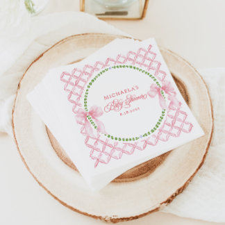 Guardanapo De Papel Chuva de Bebê Arco Floral Aquarela Grandmillennial