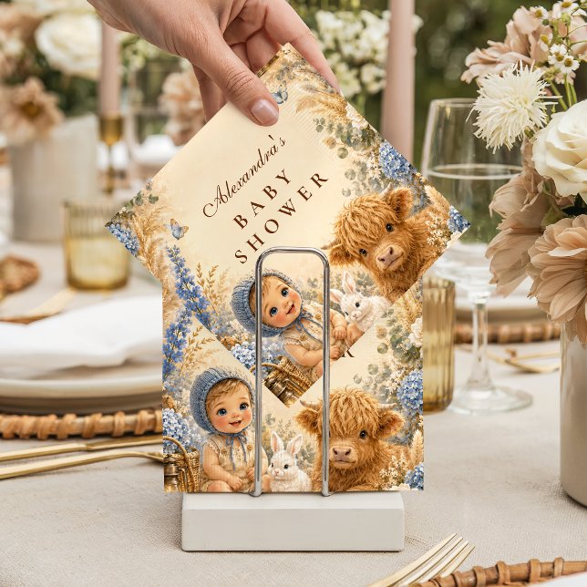 Guardanapo De Papel Chuva de Bebê Azul Boho Caprichosa (Criador carregado)