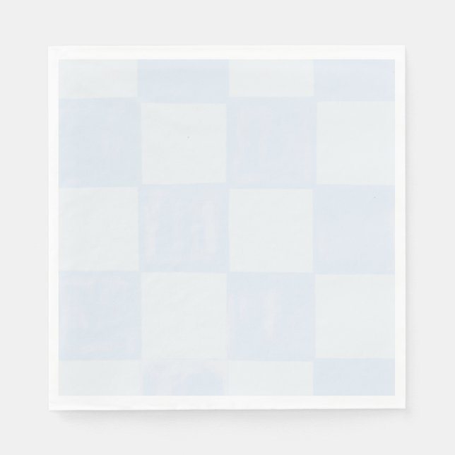Guardanapo De Papel Chuva de Bebê Azul Xadrez Moderna Fofa (Frente)