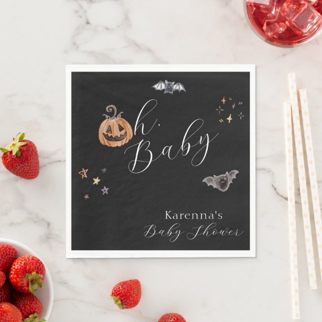 Guardanapo De Papel Chuva de Bebê Boho Halloween Oh Neutro em Gênero (Insitu)