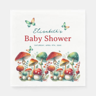 Guardanapo De Papel Chuva de Bebê Cogumelo Floresta Caprichosa