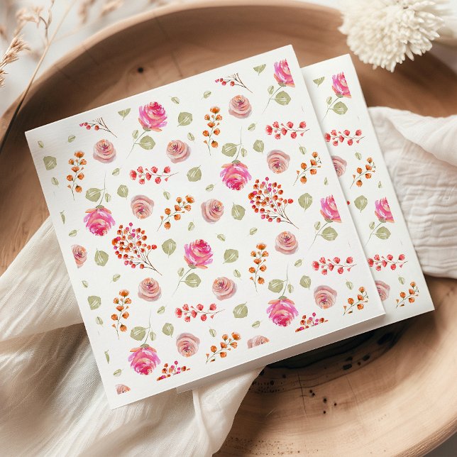 Guardanapo De Papel Chuva de Bebê com Estampa de Flores Silvestres (Criador carregado)