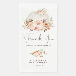Guardanapo De Papel Chuva de Bebê de Abóbora de Outono Bege Floral