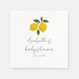 Guardanapo De Papel Chuva de Bebê de Limão Amarelo Simples Moderno
