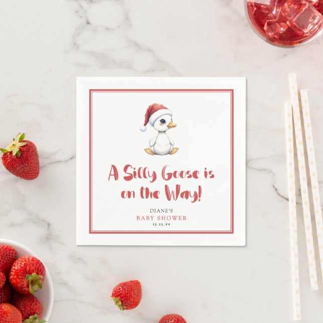 Guardanapo De Papel Chuva de Bebê de Natal de Inverno do Ganso Bobo (Insitu)