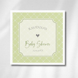 Guardanapo De Papel Chuva de Bebê Diamante Verde Cítrico Caprichoso