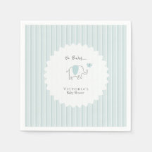 Chuva de Bebê Elefante Azul Minimalista Oh Bebê
